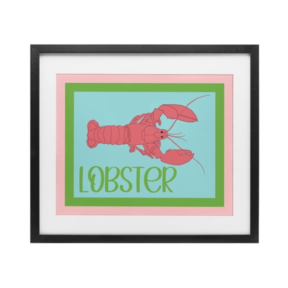 Stupell Industries Coastal Cuisine Lobster Black Framed Print Under Glass, design by Christine Becker