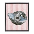 thumbnail image 1 of Stupell Industries Coastal Disco Oyster on Stripes Black Floating Frame Canvas Art, 25 x 31, by Lil' Rue, 1 of 7