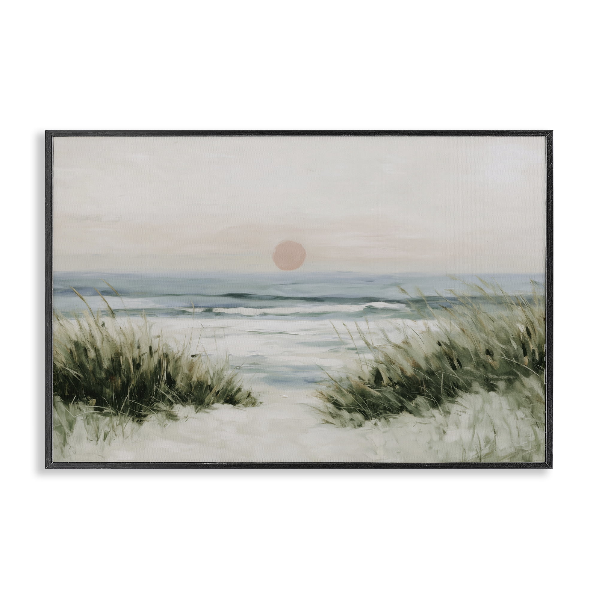 Stupell Industries Coastal Dunes with Wild Beach Grass Black Framed Giclee Art, design by Chromatic Storm Studio