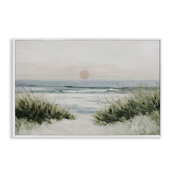 Stupell Industries Contemporary Coastal Dunes with Wild Beach Grass White Framed Giclee Art, 30 x 20, by Chromatic Storm Studio
