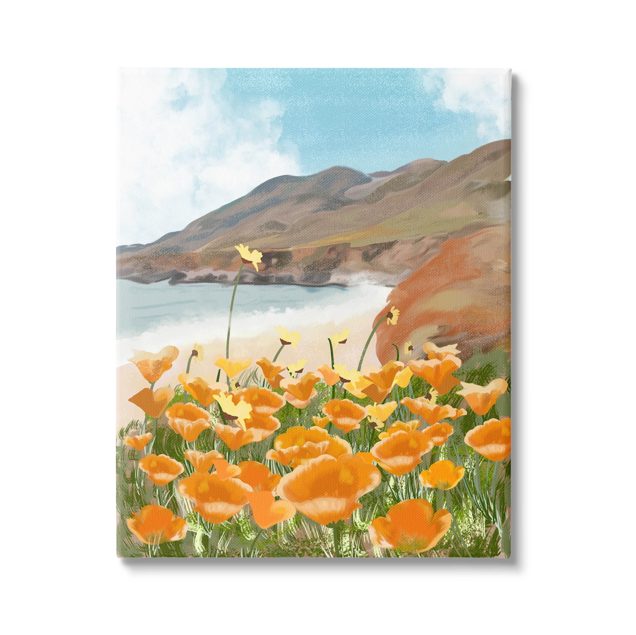 Stupell Industries Coastal Flower Meadow Blooming Graphic Art Gallery Wrapped Canvas Print Wall Art, Design by Ashley Singleton