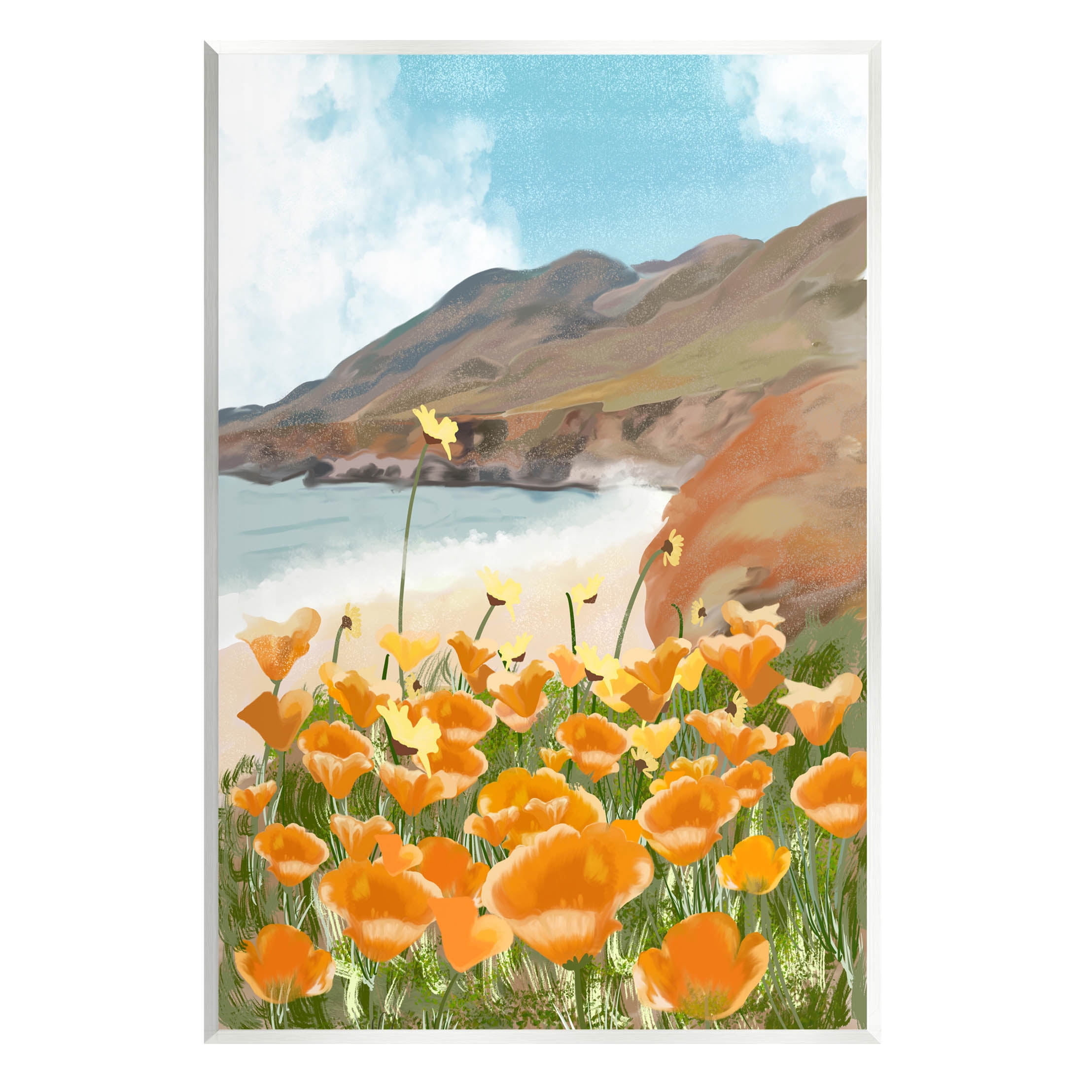 Stupell Industries Coastal Flower Meadow Blooming Graphic Art Unframed Art Print Wall Art, Design by Ashley Singleton