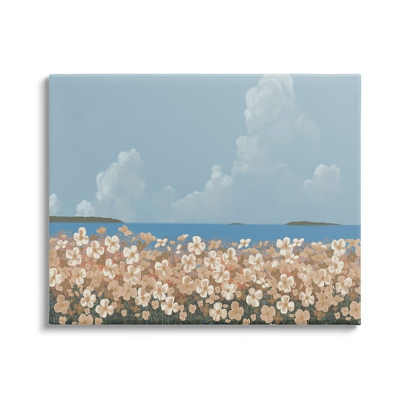 Stupell Industries Coastal Flower Meadow Botanical & Floral Painting Gallery Wrapped Canvas Print Wall Art, 20 x 16