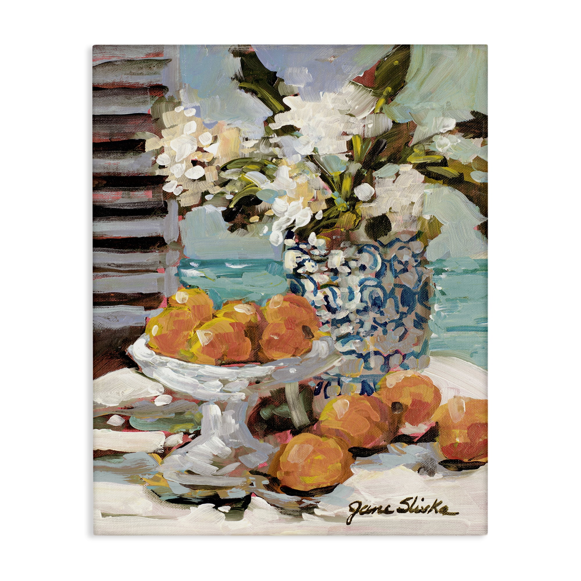 Stupell Industries Coastal Fruits Still Life Food & Beverage Painting Gallery Wrapped Canvas Art Print Wall Art, 24 x 30