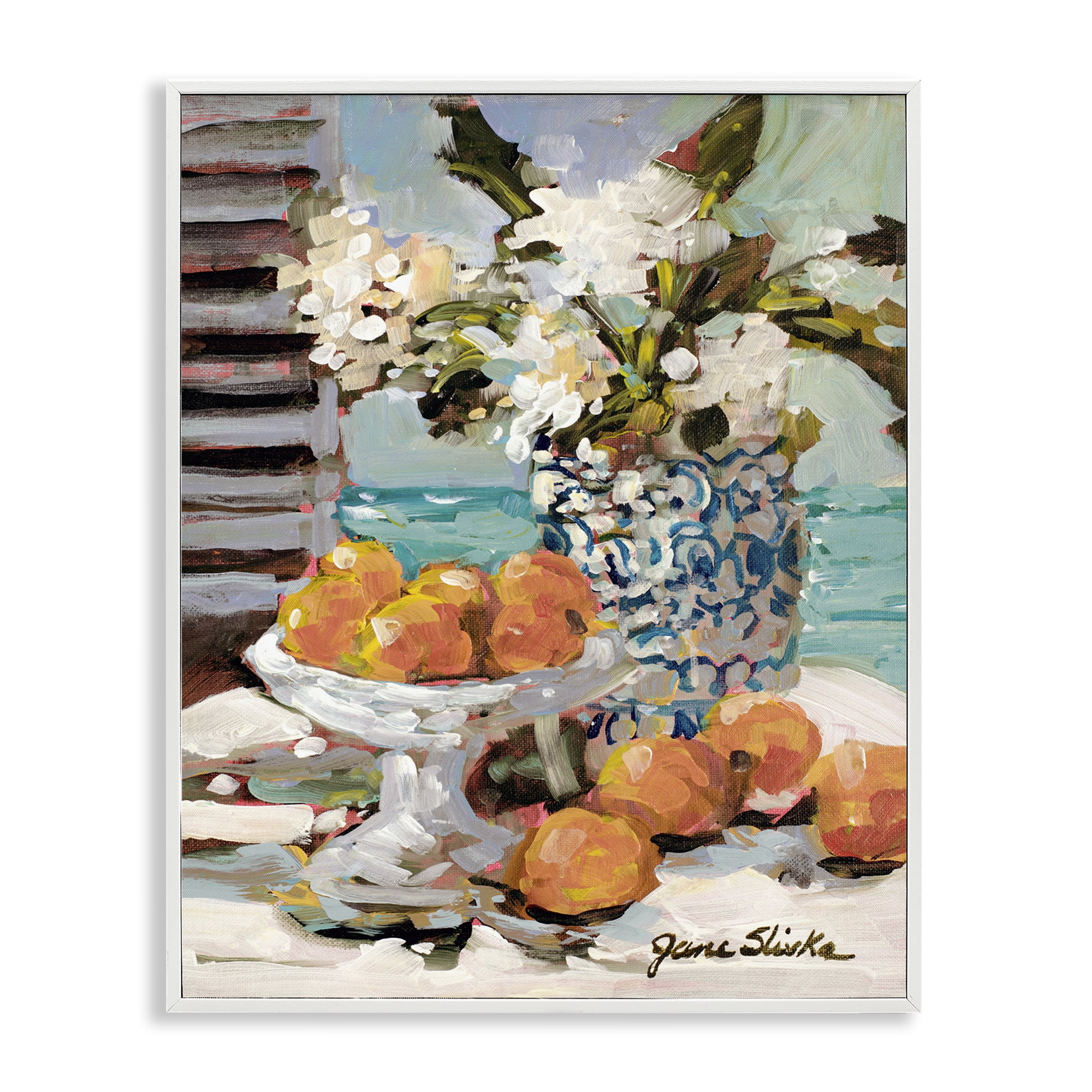Stupell Industries Coastal Fruits Still Life Food & Beverage Painting White Framed Art Print Wall Art, 24 x 30