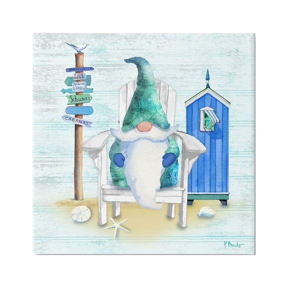 Stupell Industries Coastal Gnome Beach Life Relaxing Graphic Art Gallery Wrapped Canvas Print Wall Art, Design by Paul Brent