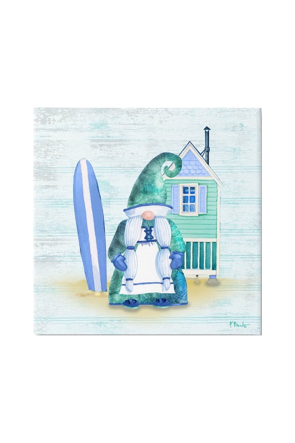 Industries Coastal Gnome Beach Shack Home Graphic Art Gallery Wrapped Canvas Print Wall Art, Design by Paul Brent