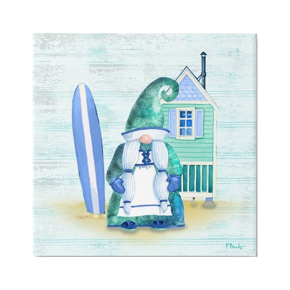 Stupell Industries Coastal Gnome Beach Shack Home Graphic Art Gallery Wrapped Canvas Print Wall Art, Design by Paul Brent