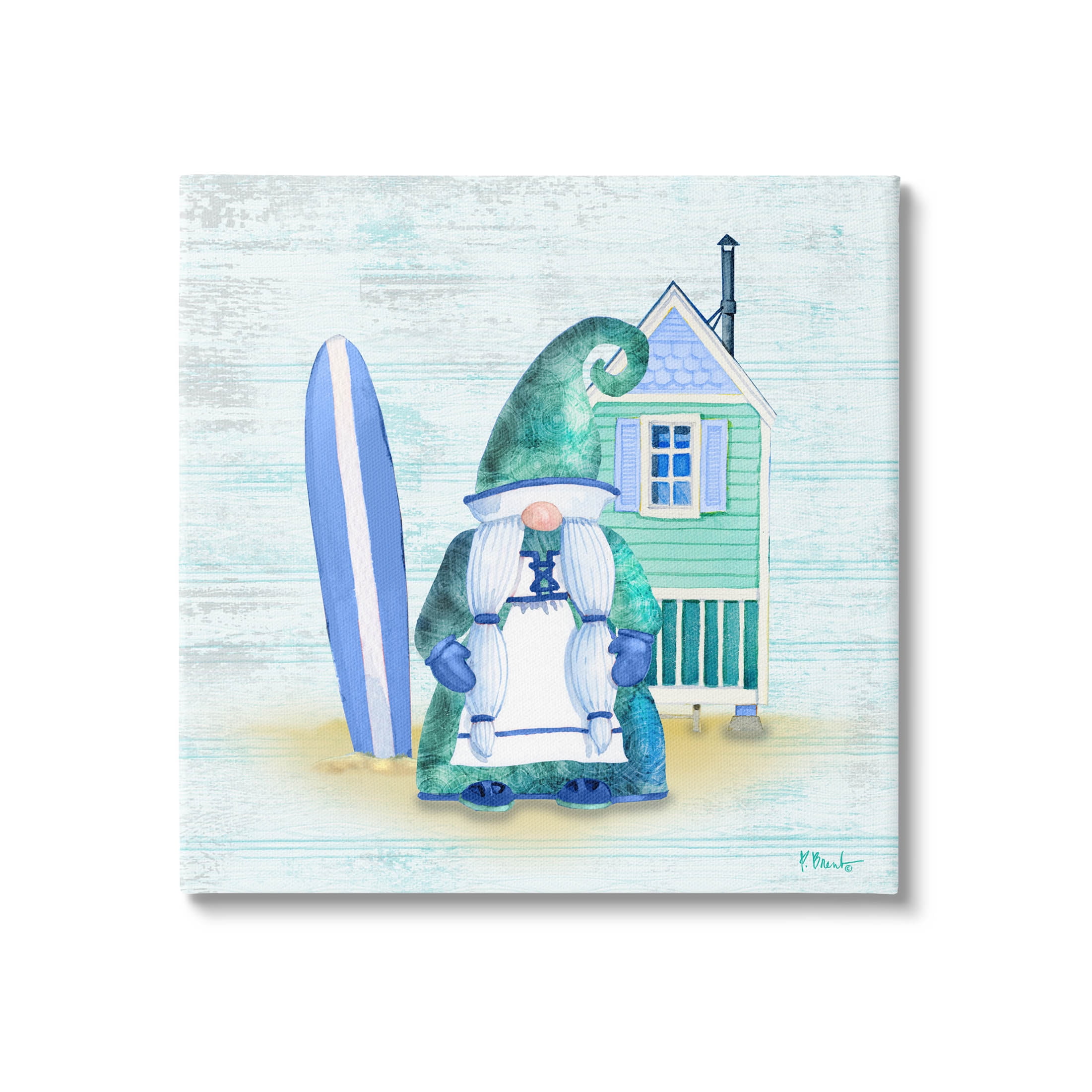 Stupell Industries Coastal Gnome Beach Shack Home Graphic Art Gallery Wrapped Canvas Print Wall Art, Design by Paul Brent