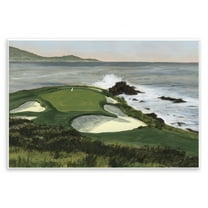 Stupell Industries Coastal Golf Course Landscape Painting Unframed Art Print Wall Art, 15 x 10