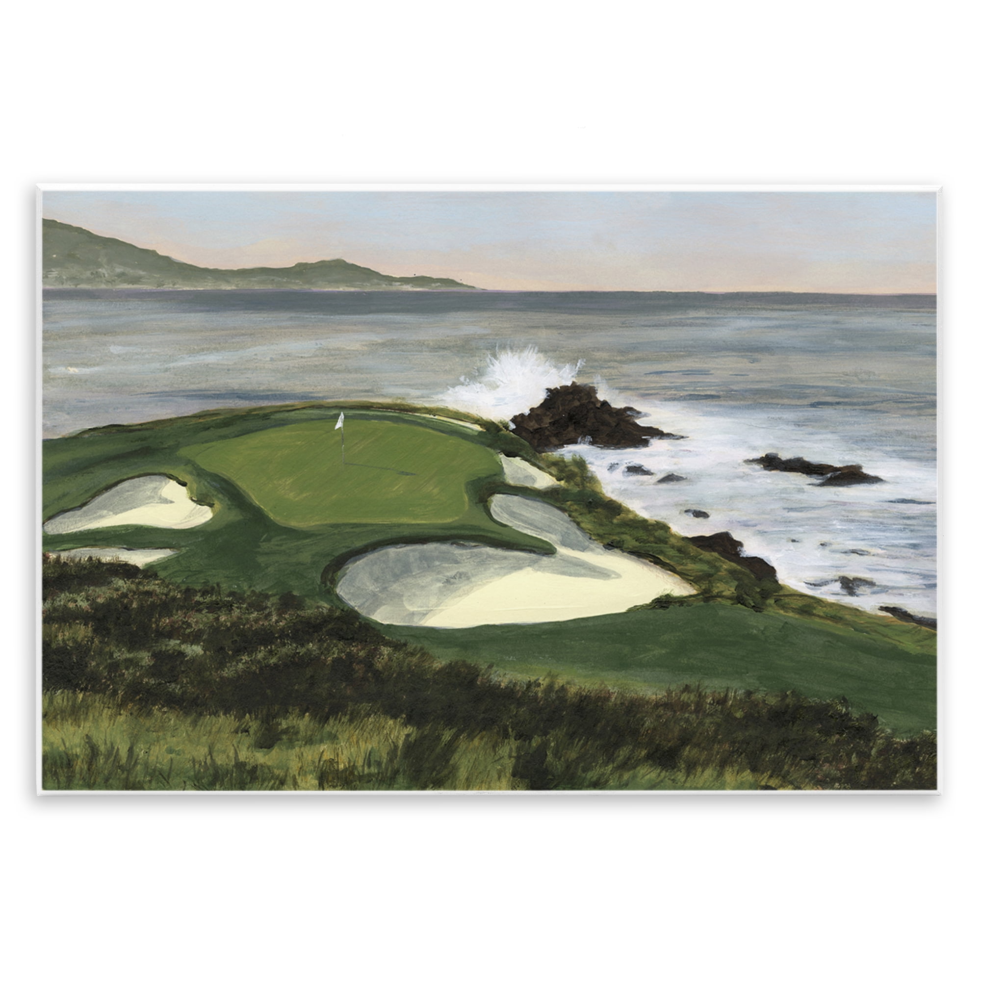 Stupell Industries Coastal Golf Course Landscape Painting Unframed Art Print Wall Art, 19 x 13