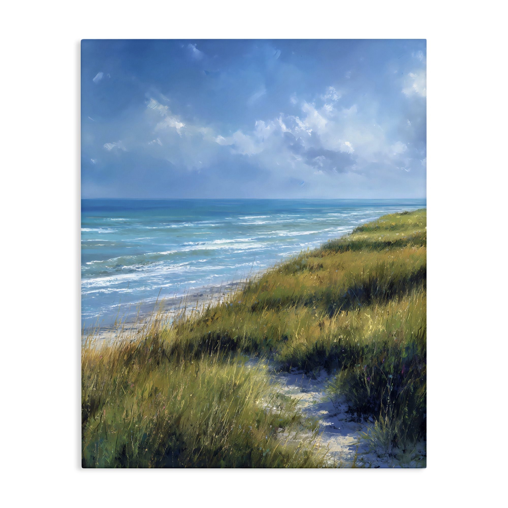 Stupell Industries Coastal Grass & Rolling Waves Canvas Wall Art, design by Franklyn Gregory