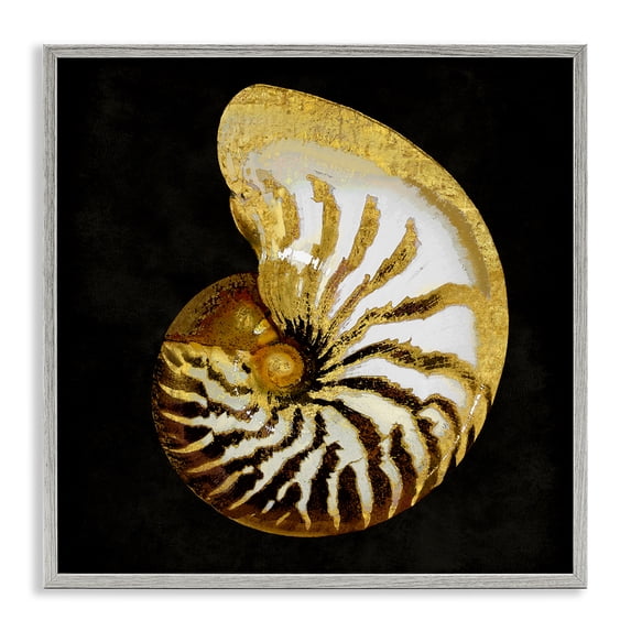 Stupell Industries Coastal Gray Framed Giclee Art, 12 x 12, by Caroline Kelly