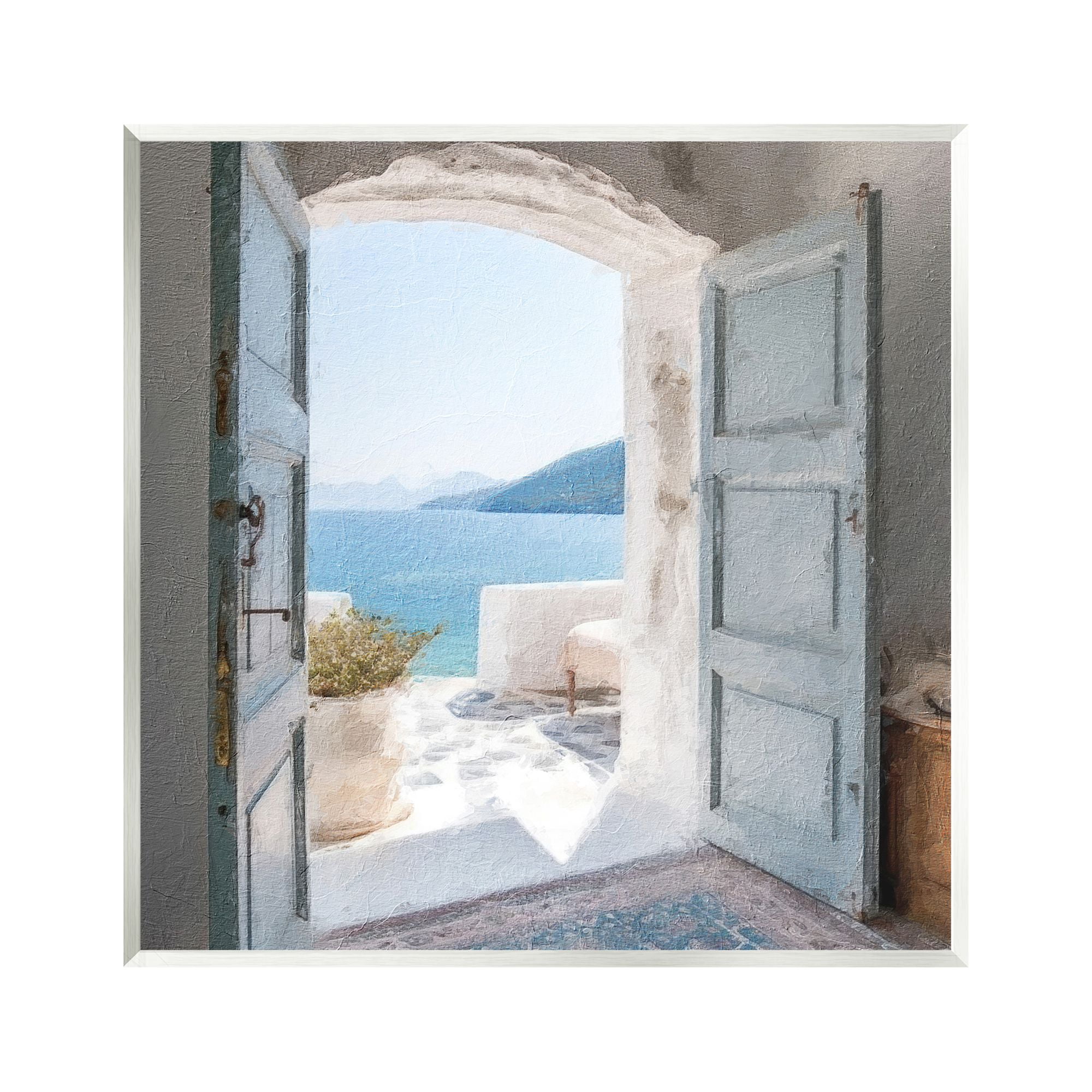 Stupell Industries Coastal Greek Villa Nature Photography Unframed Art Print Wall Art, 12 x 12