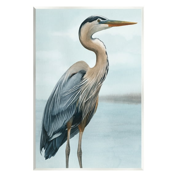 Stupell Industries Coastal Heron Portrait Animals & Insects Painting Unframed Art Print Wall Art, 10 x 15