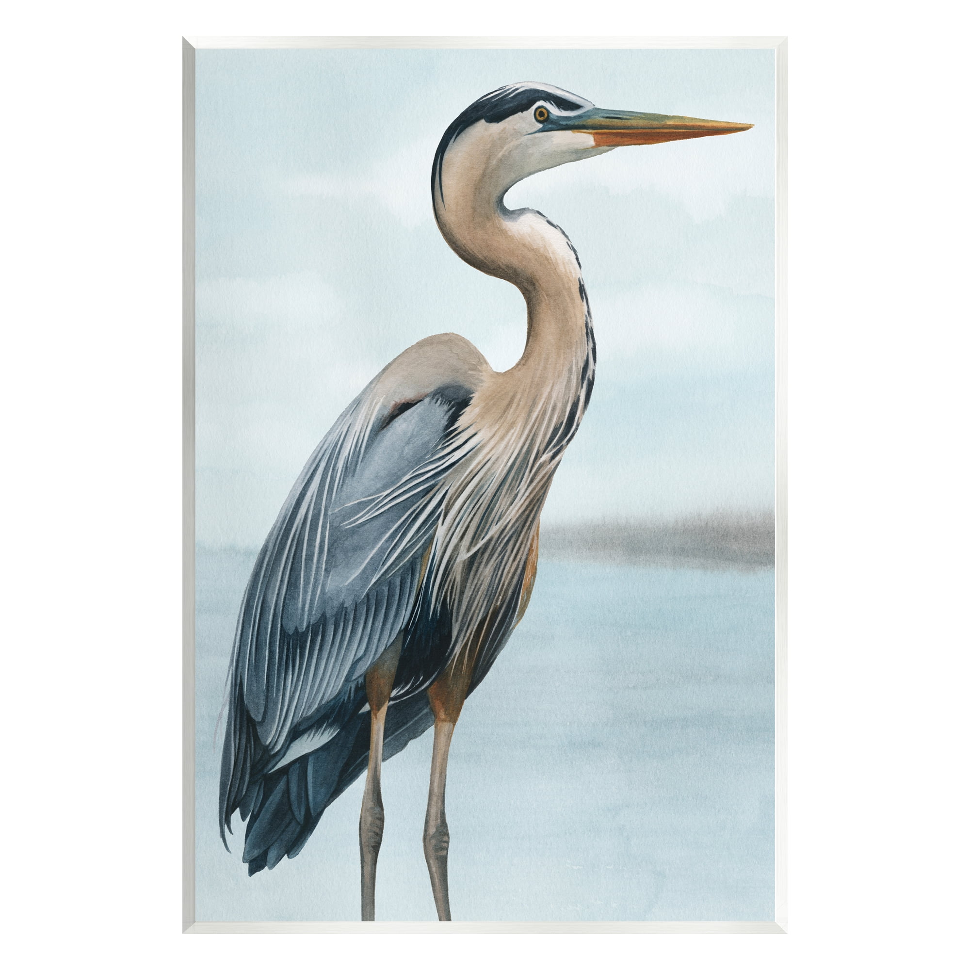Stupell Industries Coastal Heron Portrait Animals & Insects Painting Unframed Art Print Wall Art, 13 x 19