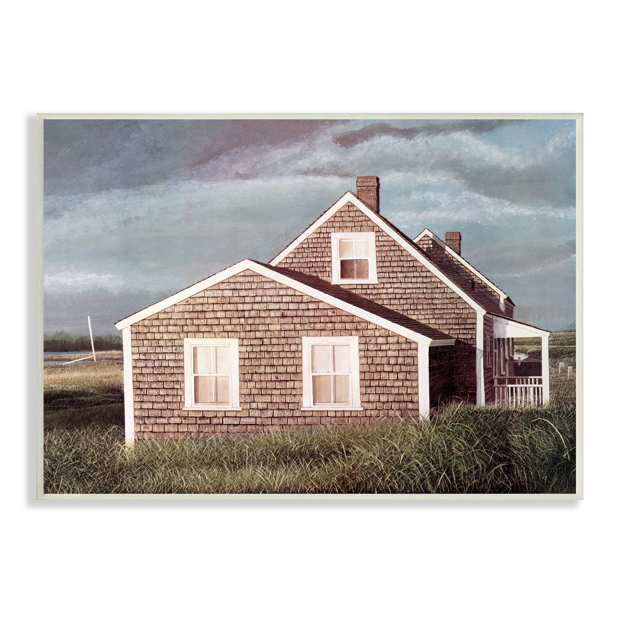 Stupell Industries Coastal Home Atmospheric Beachside Cloudy Sky Photograph Unframed Art Print Wall Art, Design by Tom Mielko