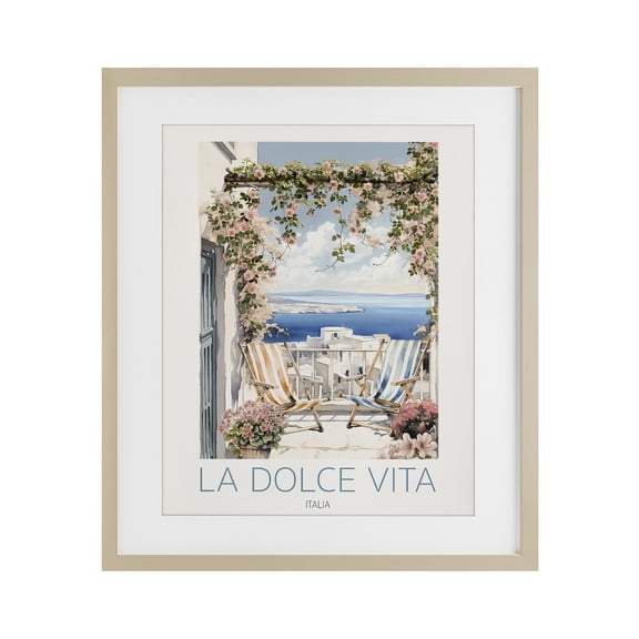 Stupell Industries Coastal Italian Balcony View Birch Framed Print Under Glass, design by CAD Designs