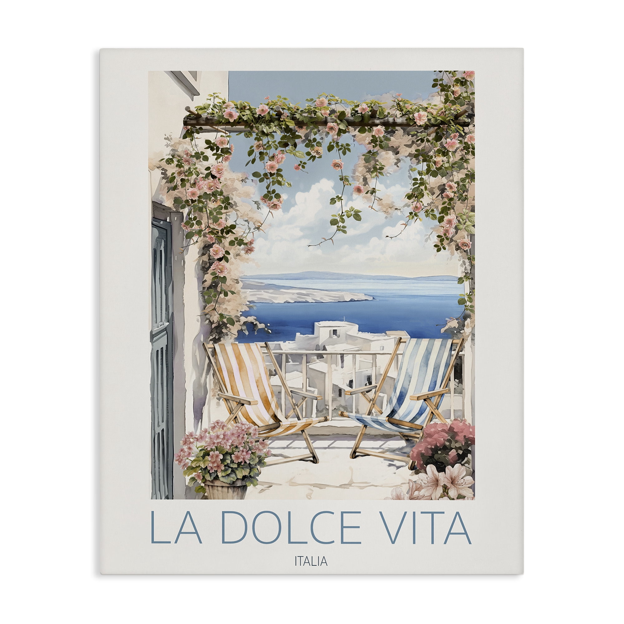 Stupell Industries Coastal Italian Balcony View Canvas Wall Art, design by CAD Designs
