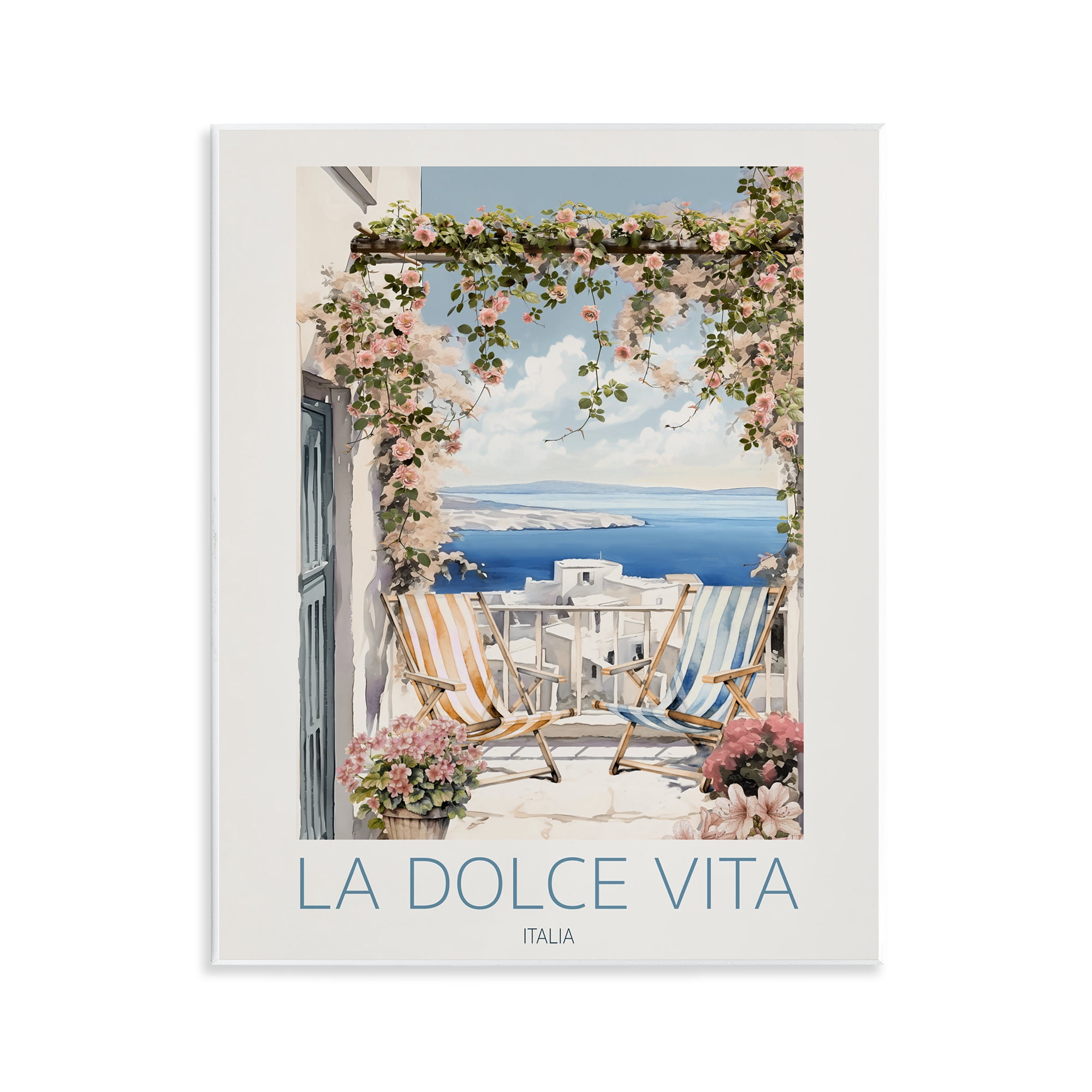 Stupell Industries Coastal Italian Balcony View Wall Plaque Art, design by CAD Designs
