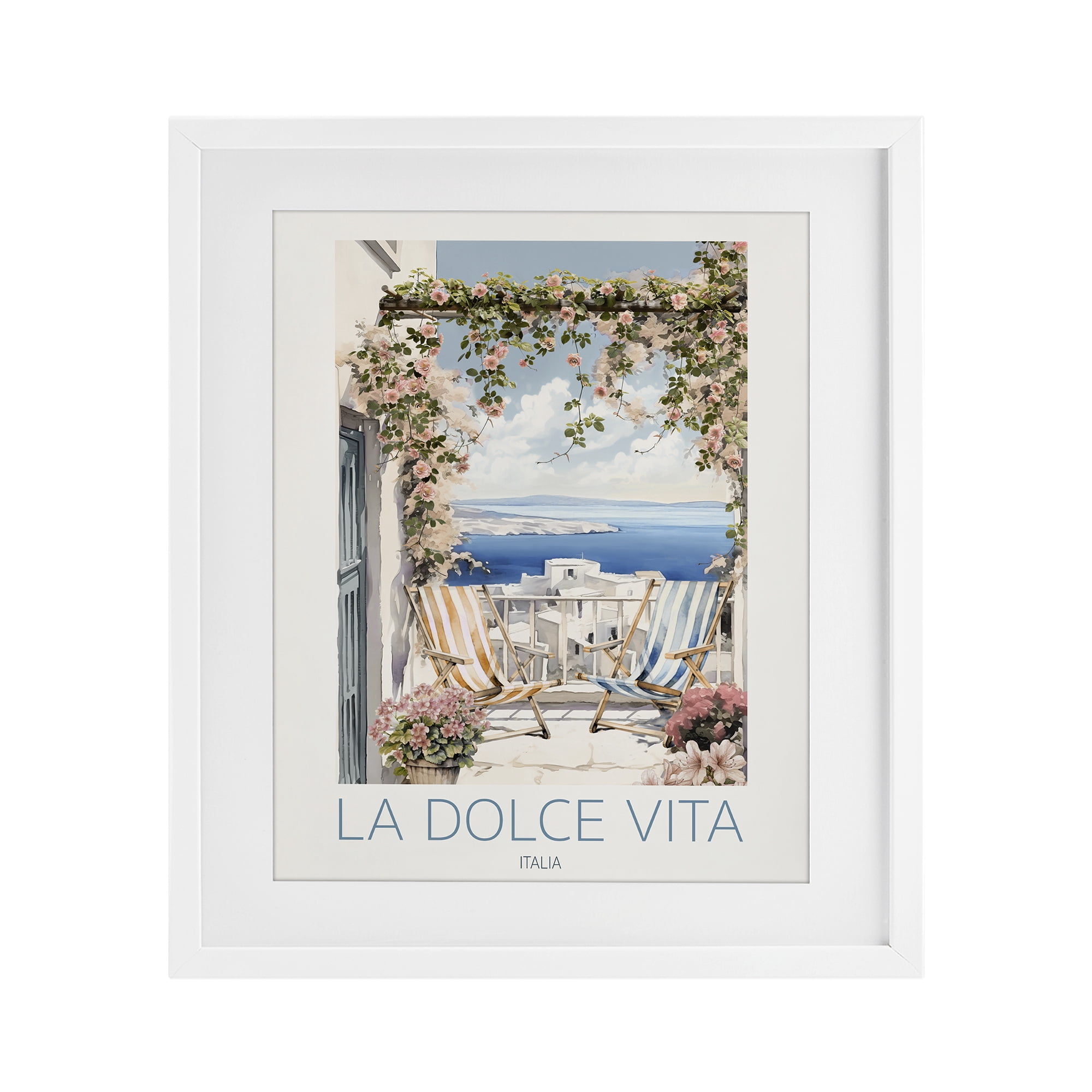 Stupell Industries Coastal Italian Balcony View White Framed Print Under Glass, design by CAD Designs