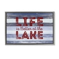 thumbnail image 1 of Stupell Industries Coastal Life At Lake Striped Gray Floating Frame Canvas Art, 31 x 21, by SD Graphics Studio, 1 of 8