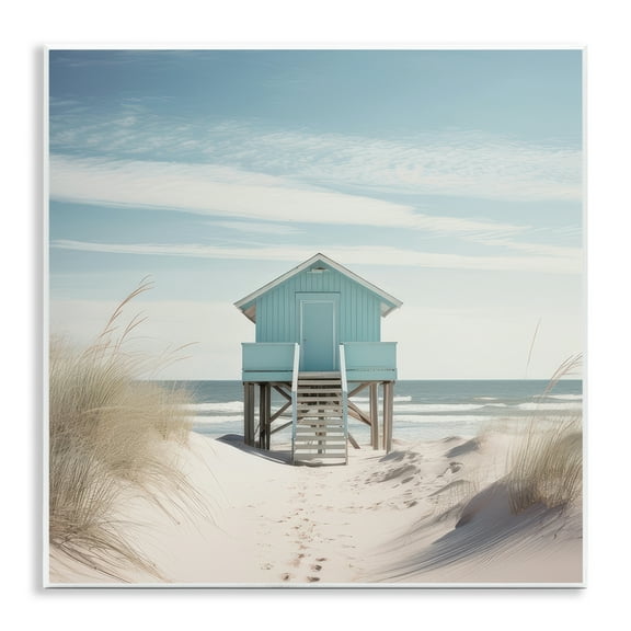 Stupell Industries Coastal Lookout Hut Nautical & Beach Painting Unframed Art Print Wall Art, 12 x 12