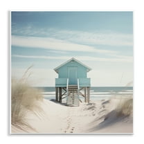 Stupell Industries Coastal Lookout Hut Nautical & Beach Painting Unframed Art Print Wall Art, 12 x 12
