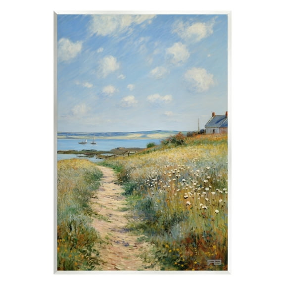Stupell Industries Coastal Meadow Path Landscape Painting Unframed Art Print Wall Art, 10 x 15
