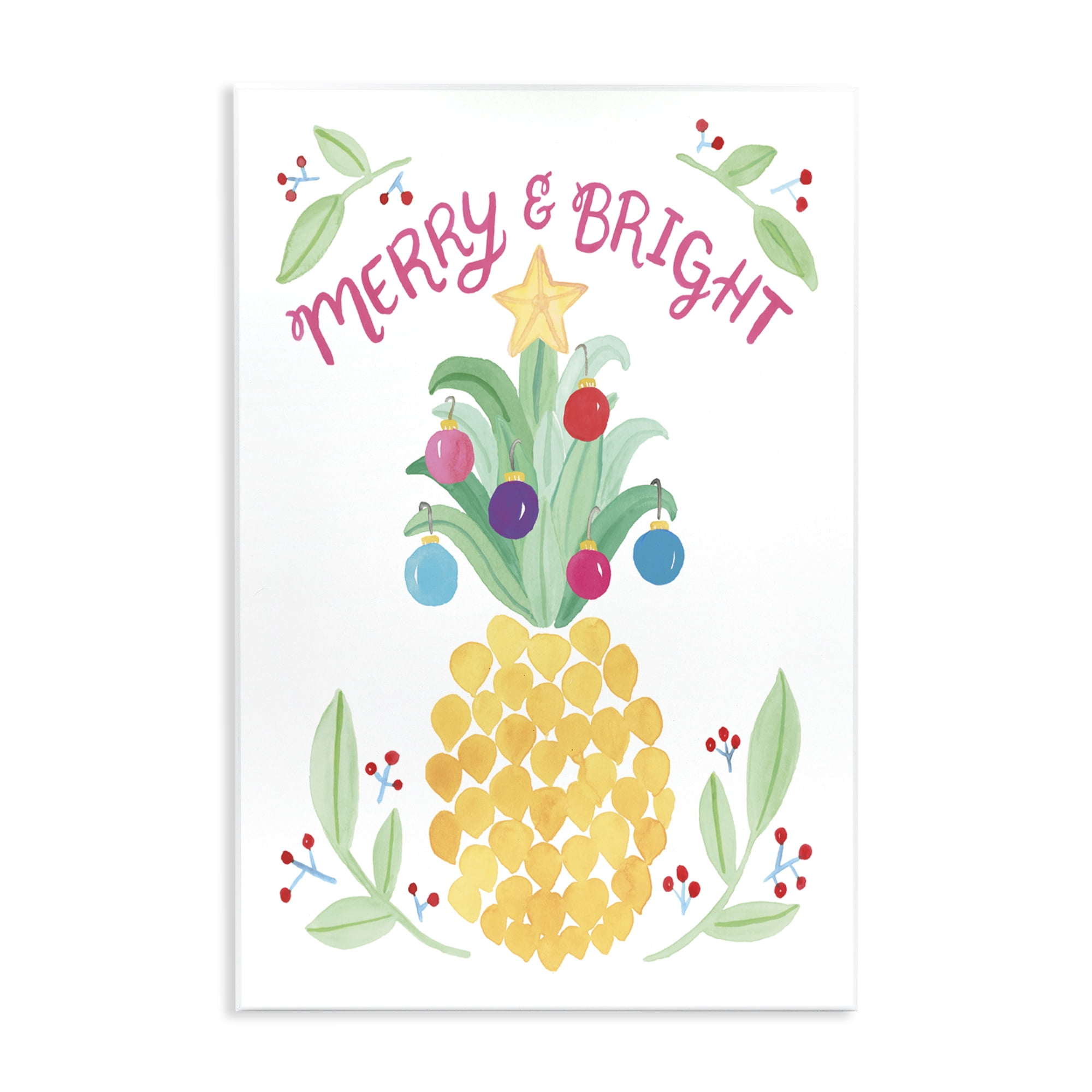 Strainese Stupell Industries Coastal Merry & Bright Ornamental Pineapple ...