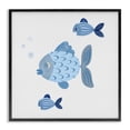thumbnail image 1 of Stupell Industries Coastal Minimal Blue Fish Black Framed Giclee Art, 12 x 12, by Carrie Cantwell, 1 of 8
