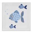 thumbnail image 1 of Stupell Industries Coastal Minimal Blue Fish Canvas Art, 17 x 17, by Carrie Cantwell, 1 of 8