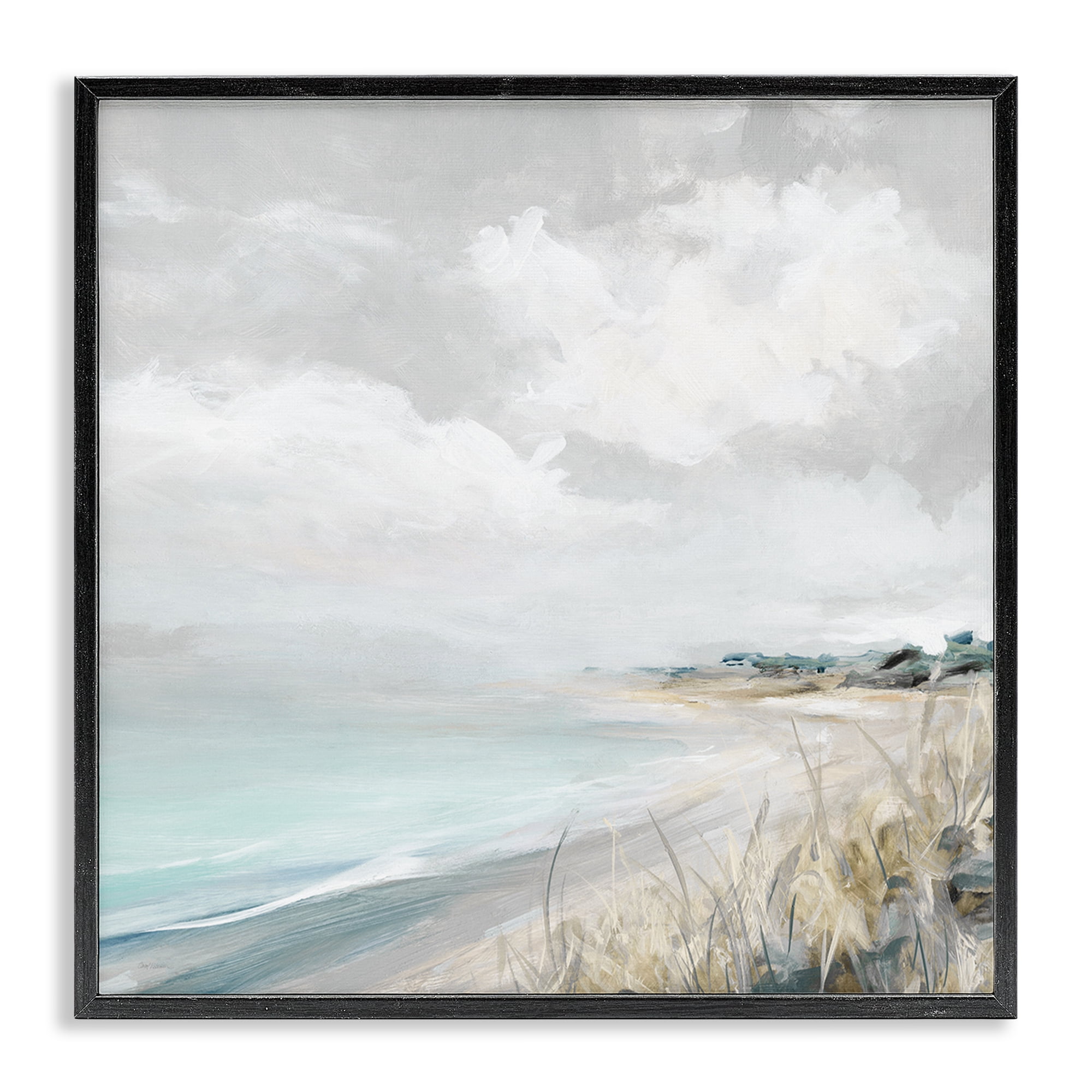 Stupell Industries Coastal Morning By The Dunes Black Framed Giclee Art, design by Carol Robinson