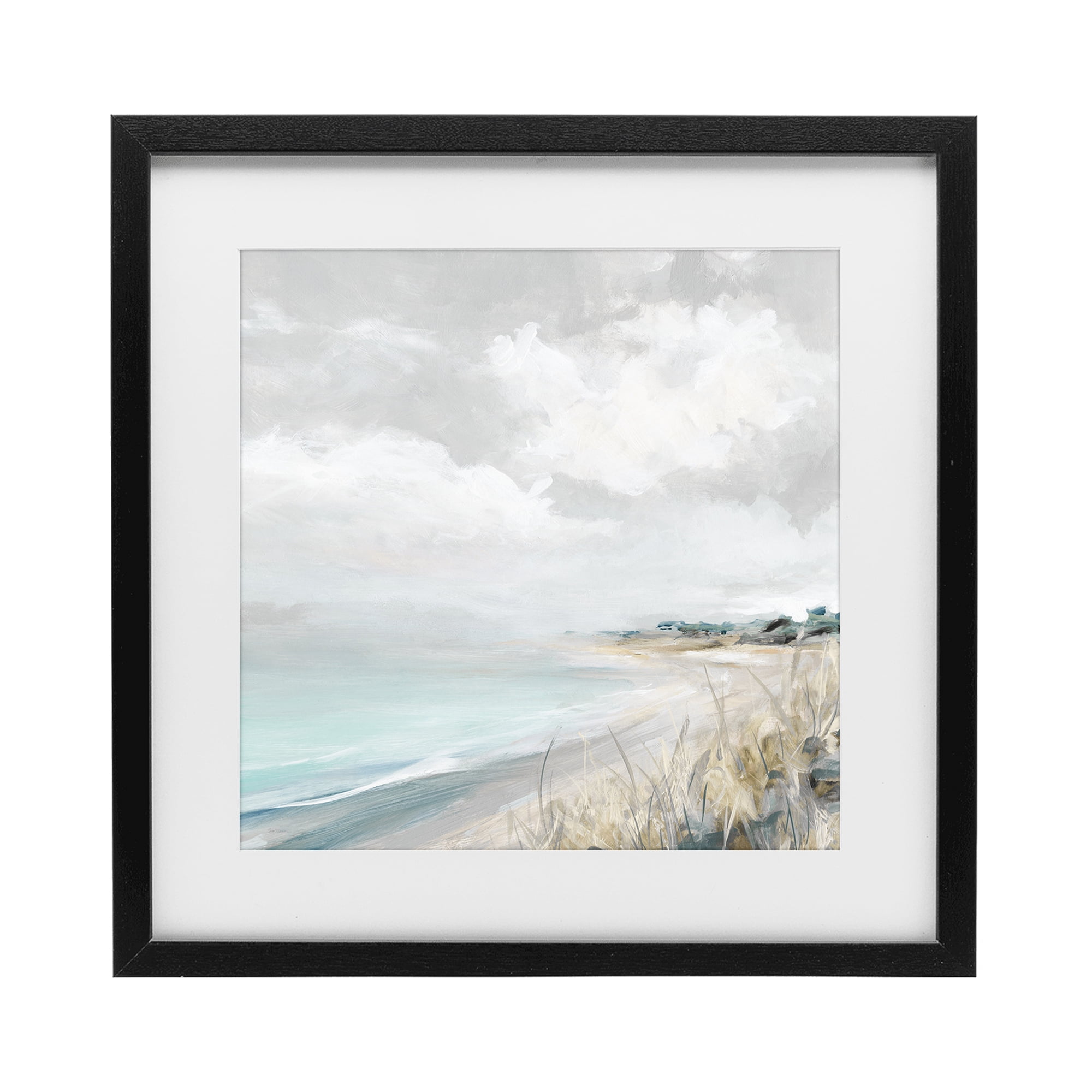 Stupell Industries Coastal Morning By The Dunes Black Framed Print Under Glass, design by Carol Robinson