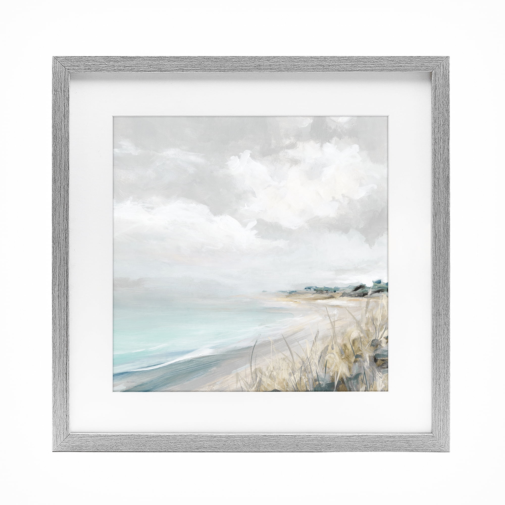 Stupell Industries Coastal Morning By The Dunes Gray Framed Print Under Glass, design by Carol Robinson