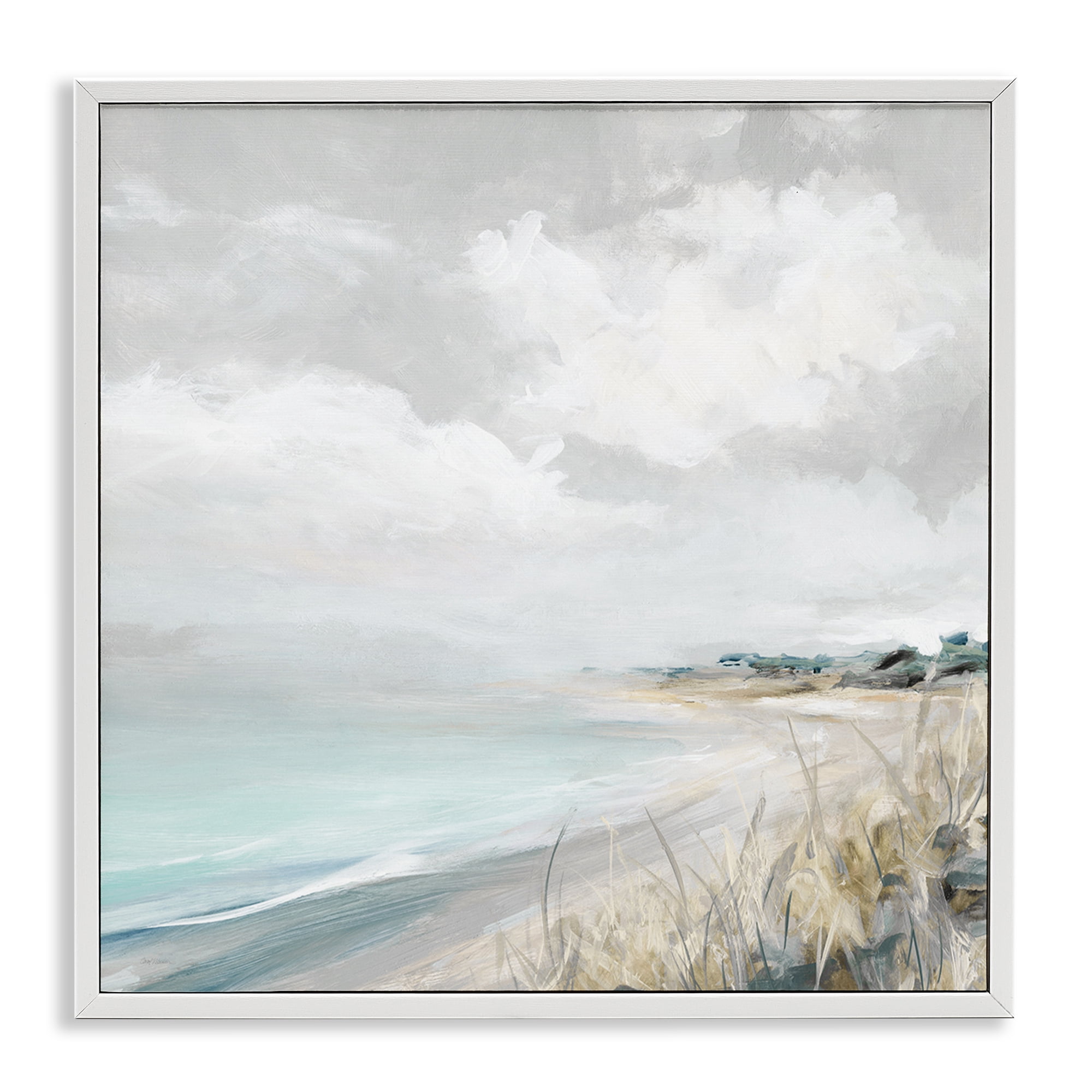 Stupell Industries Coastal Morning By The Dunes White Framed Giclee Art, design by Carol Robinson