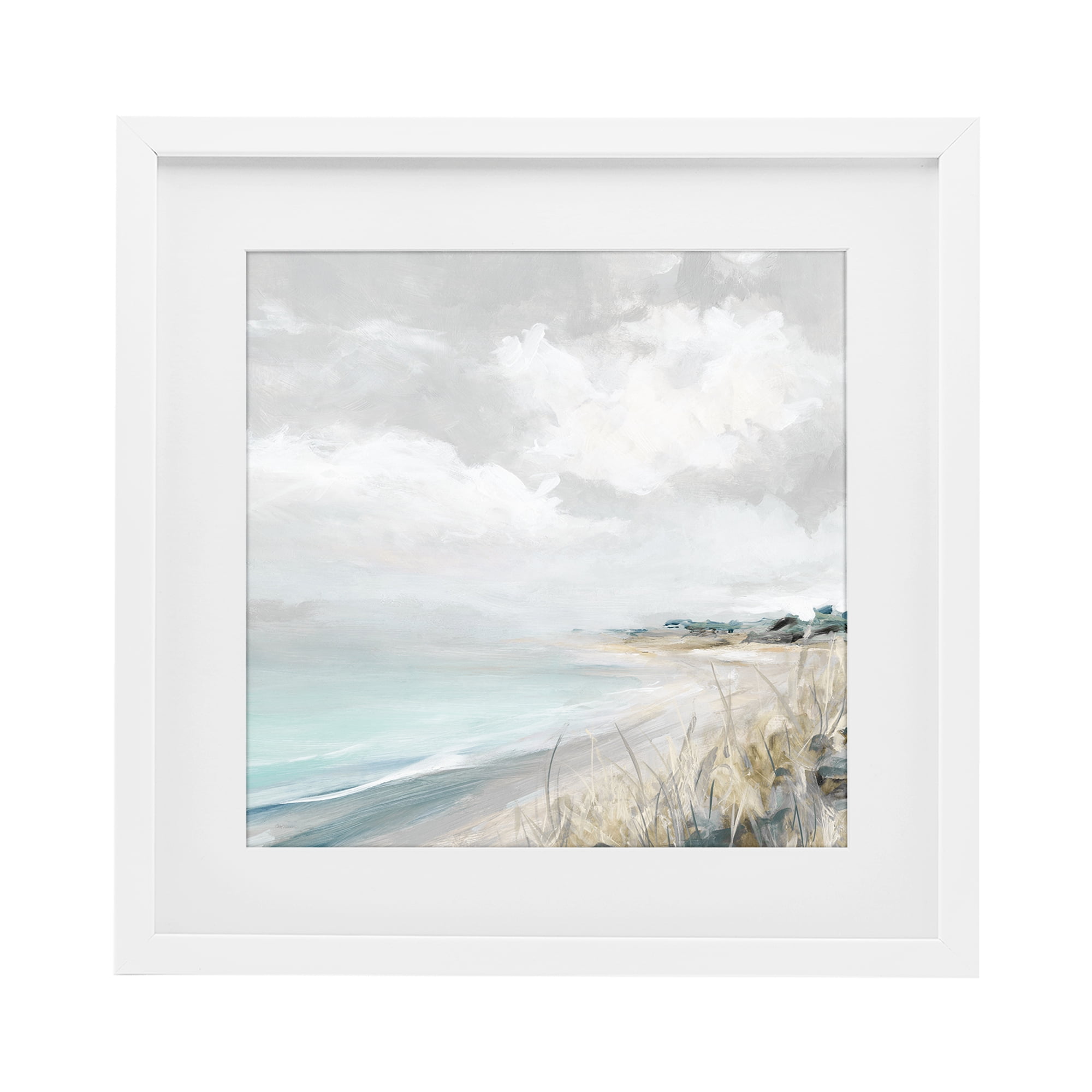 Stupell Industries Coastal Morning By The Dunes White Framed Print Under Glass, design by Carol Robinson
