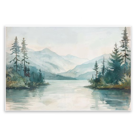 Stupell Industries Coastal Mountain Lake in Springtime Wall Plaque Art, 15 x 10, by LSR Design Studio