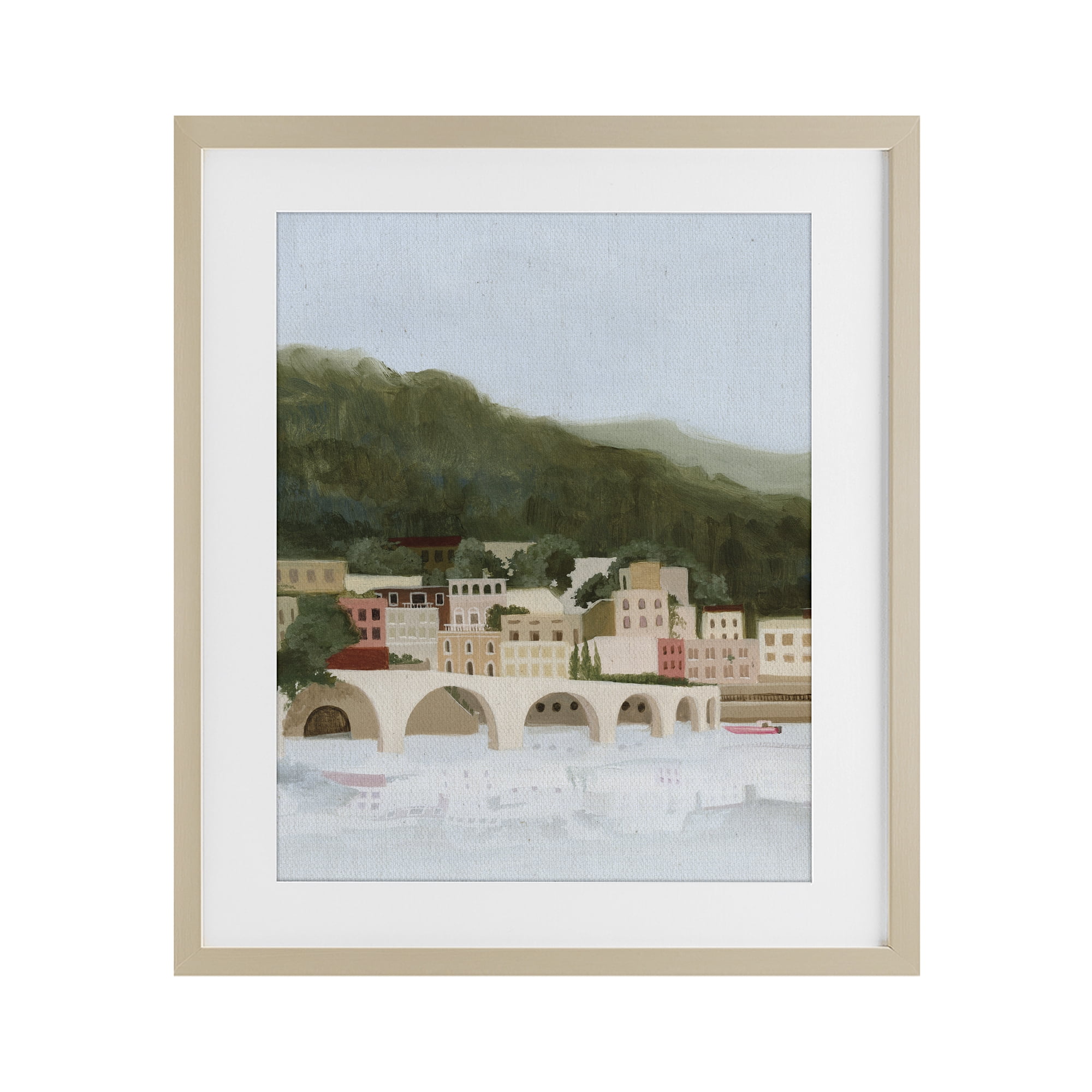 Stupell Industries Coastal Mountains By Sea Birch Framed Print Under Glass, design by Grace Popp