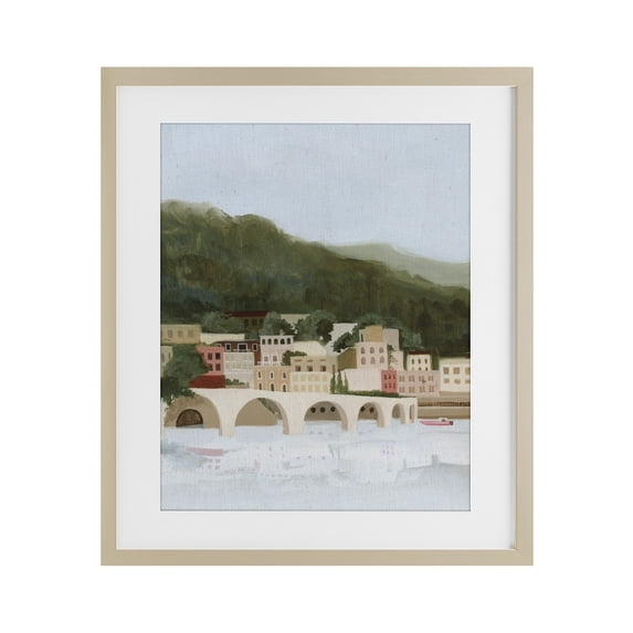 Stupell Industries Traditional Coastal Mountains By Sea Birch Framed Print Under Glass, 17 x 21, by Grace Popp