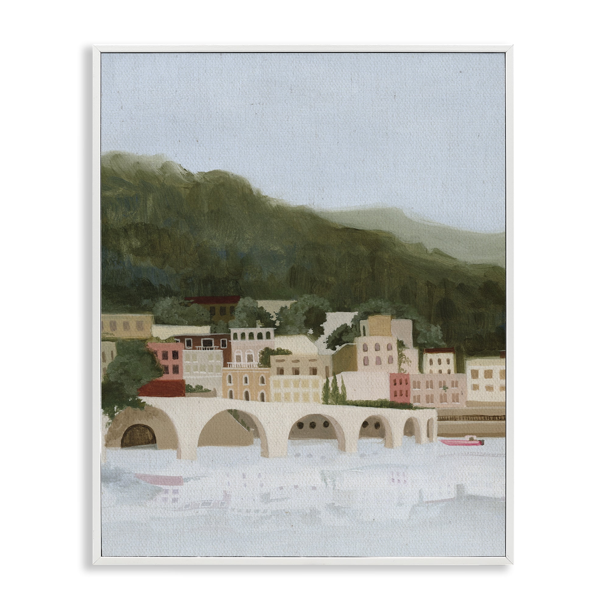 Stupell Industries Coastal Mountains By Sea White Framed Giclee Art, design by Grace Popp