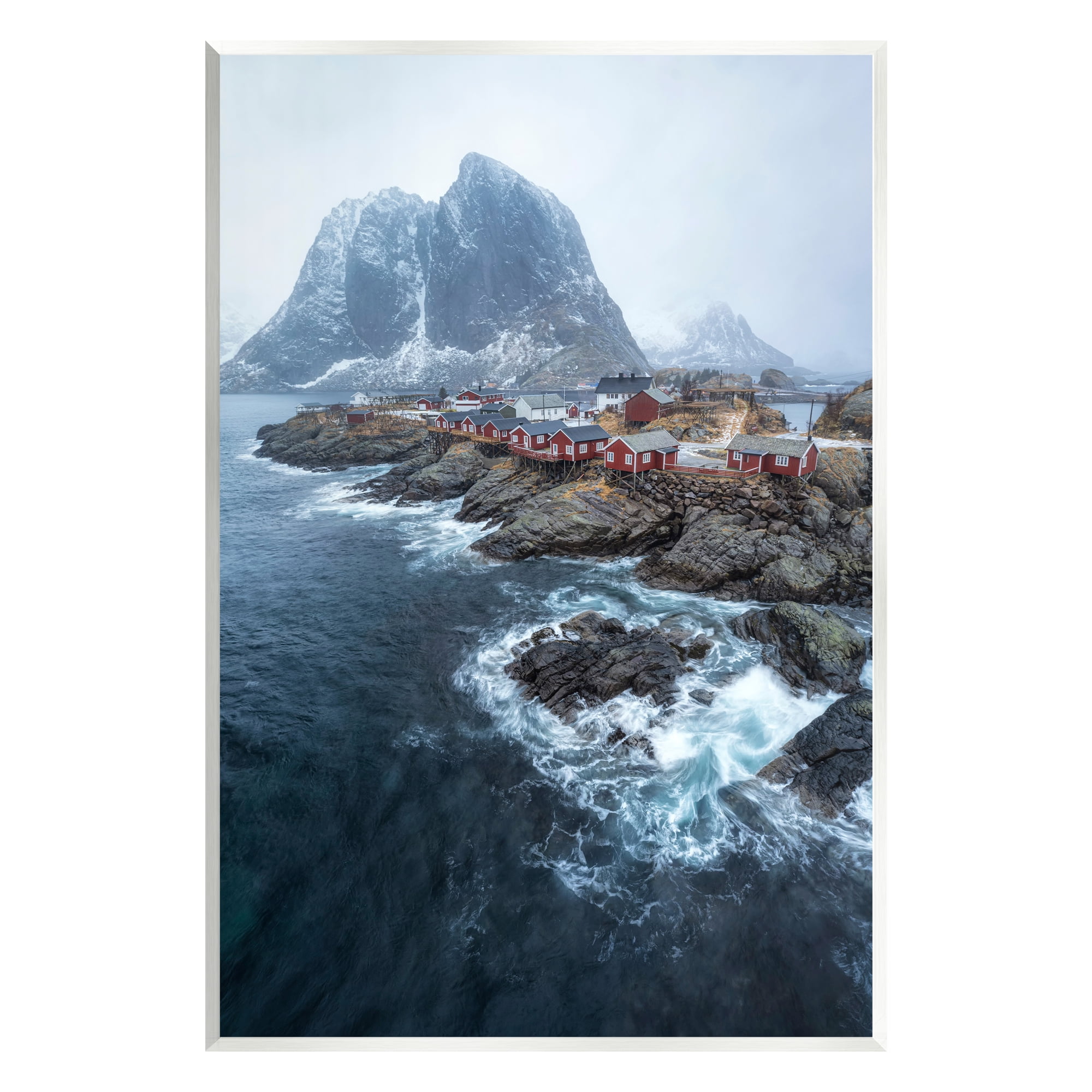 Stupell Industries Coastal Ocean Village Landscape Photography Unframed Art Print Wall Art, 10 x 15