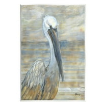 Stupell Industries Coastal Pelican Bird Abstract Portrait Painting Unframed Art Print Wall Art, Design by Paul Brent