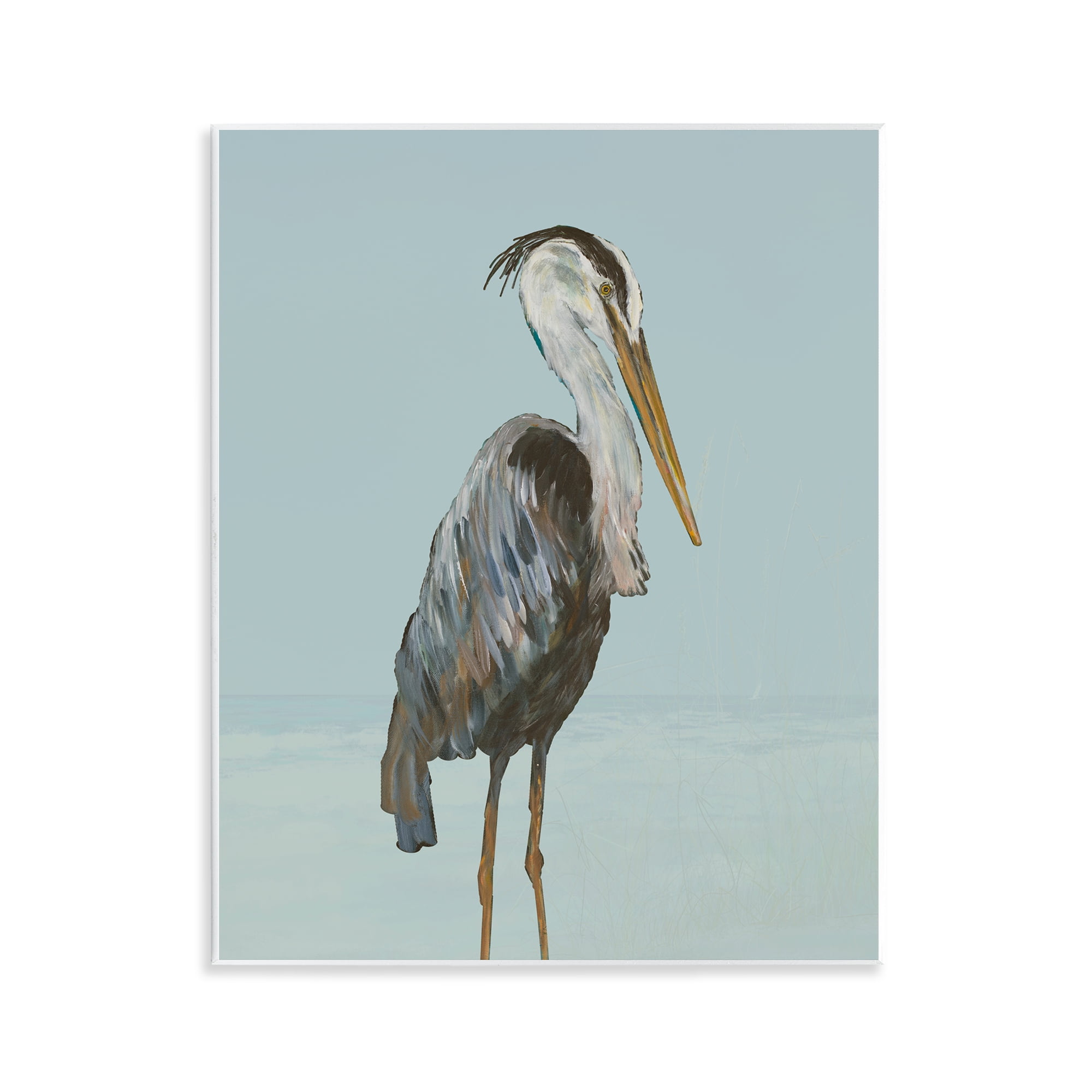 Stupell Industries Coastal Pelican Muted Blue Wall Plaque Art, design by Julie DeRice