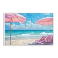 thumbnail image 1 of Stupell Industries Coastal Pink Paradise Beach Umbrellas White Framed Giclee Art, 18 x 12, by LSR Design Studio, 1 of 7