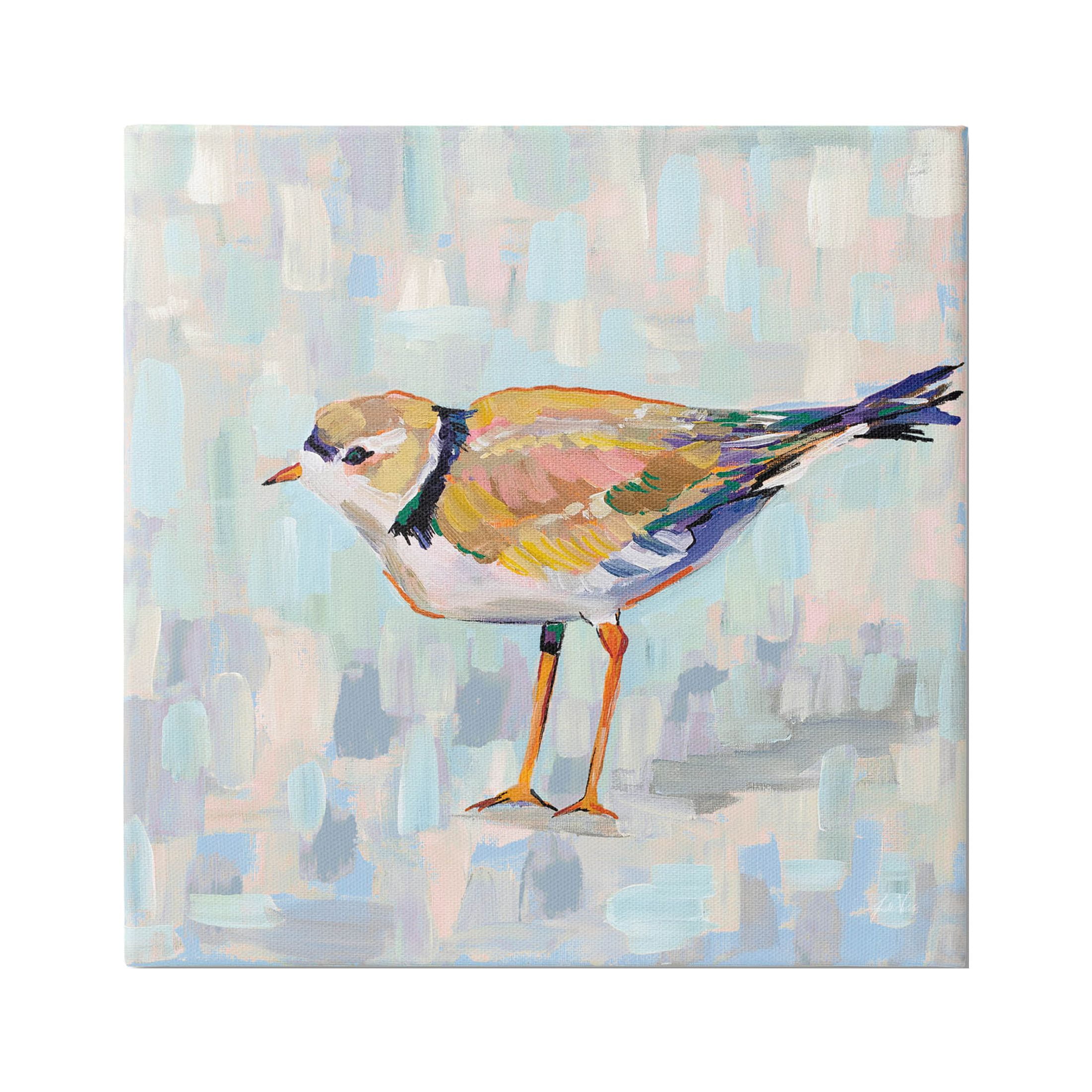Stupell Industries Coastal Plover Abstract Patchwork Bird Painting ...