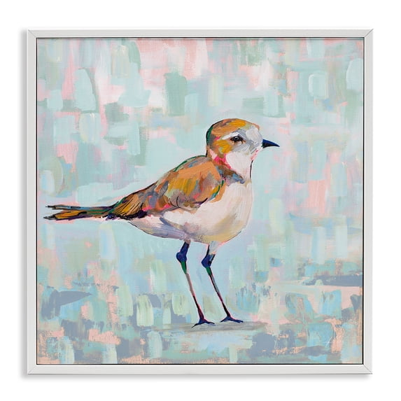 Stupell Industries Tropical Coastal Plover Nautical Bird White Framed Giclee Art, 17 x 17, by Jeanette Vertentes