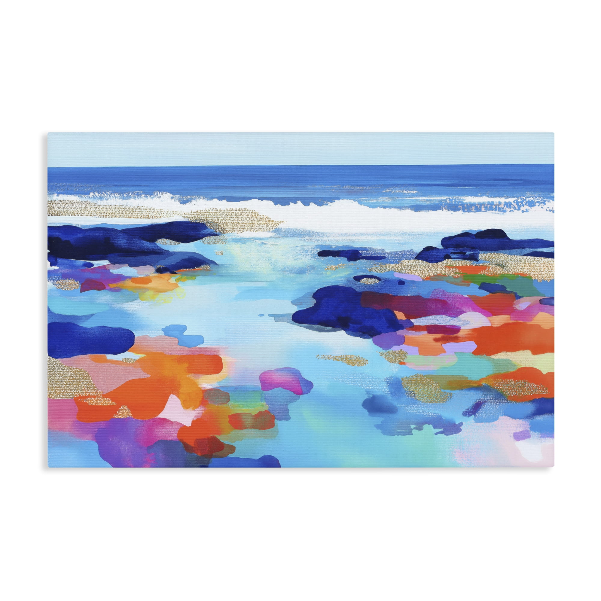 Stupell Industries Coastal Pools Overlay Abstraction Canvas Wall Art, design by Chromatic Storm Studio