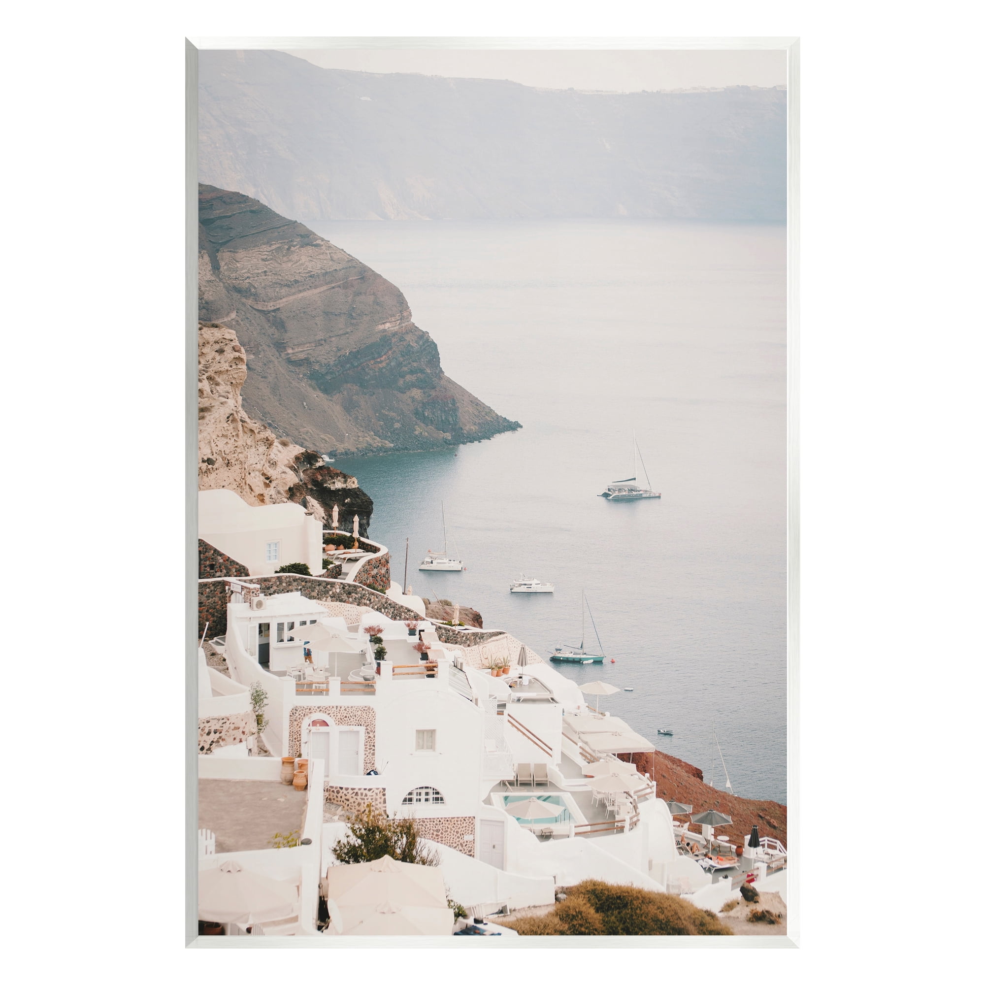 Stupell Industries Coastal Port Town Landscape Photography Unframed Art Print Wall Art, 13 x 19
