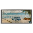 thumbnail image 1 of Stupell Industries Coastal Restaurant Overlook Landscape & Nature Painting Gray Floater Framed Canvas Art Print Wall Art, 25 x 11, 1 of 9